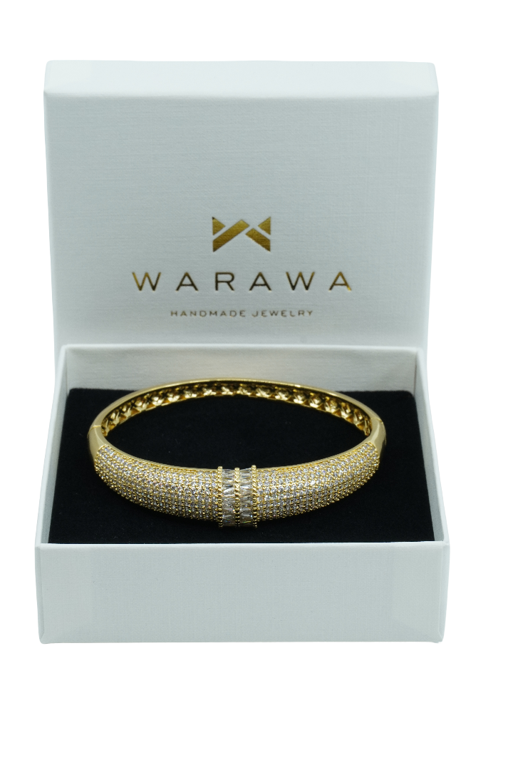 Armreif mit vielen Glitzer Steinchen - 18 Karat vergoldet