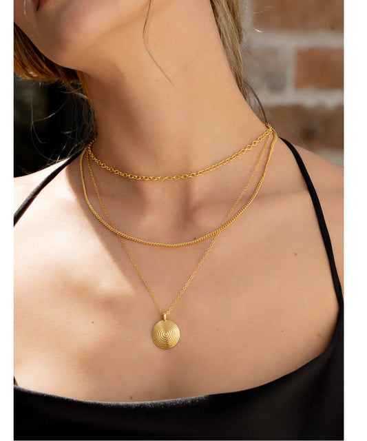 Layer Halskette Chloe Bronze 24K vergoldet