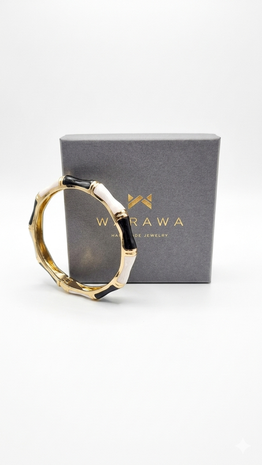 Armreif Black and White 18 Karat vergoldet