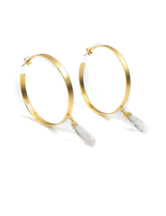 Hoops Polo 24 Karat vergoldet mit Murano-Glas