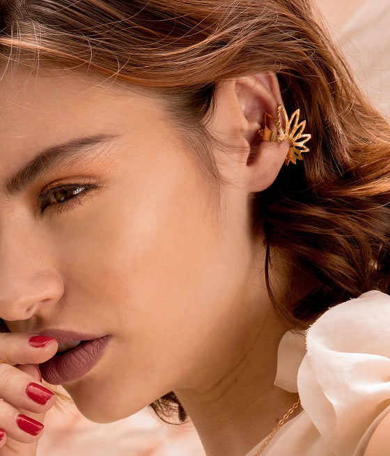 Ear Cuff Leaves 24 Karat vergoldet