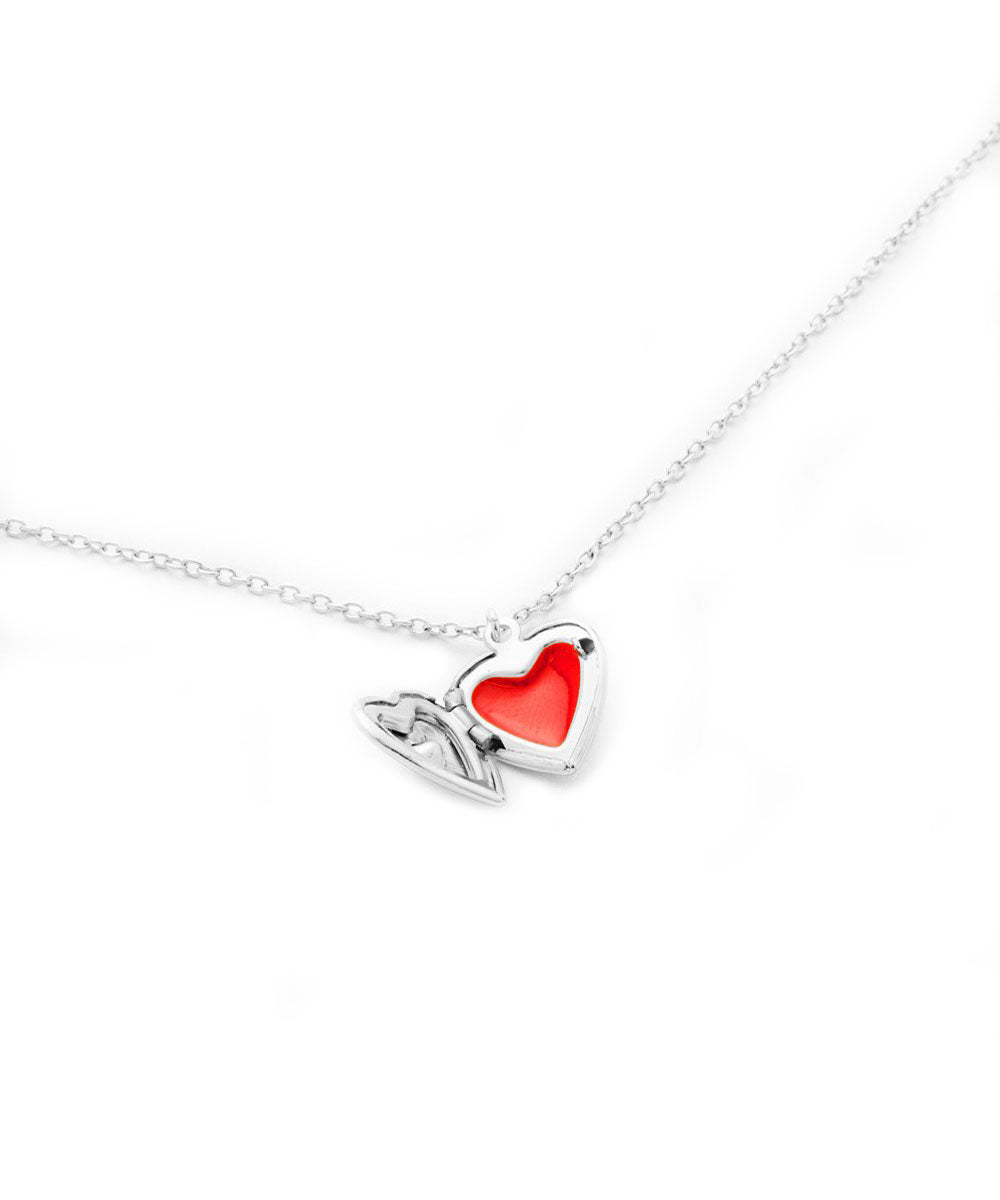 Kette / Choker Red Heart Locked silber 3