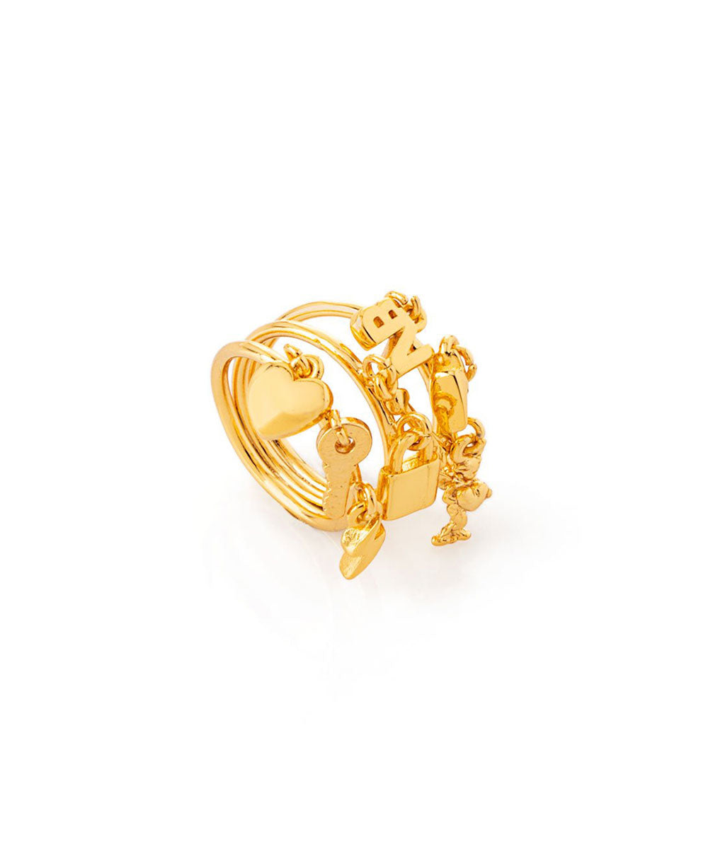 Ring Charms Vibes 24 Karat vergoldet 3