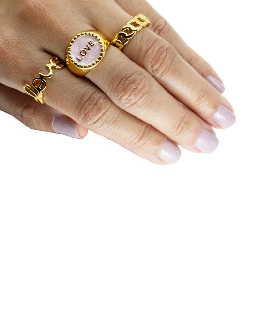 Ring Love 24 Karat vergoldet